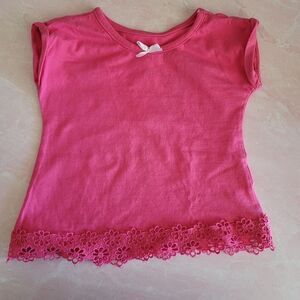 Hot pink floral lace top